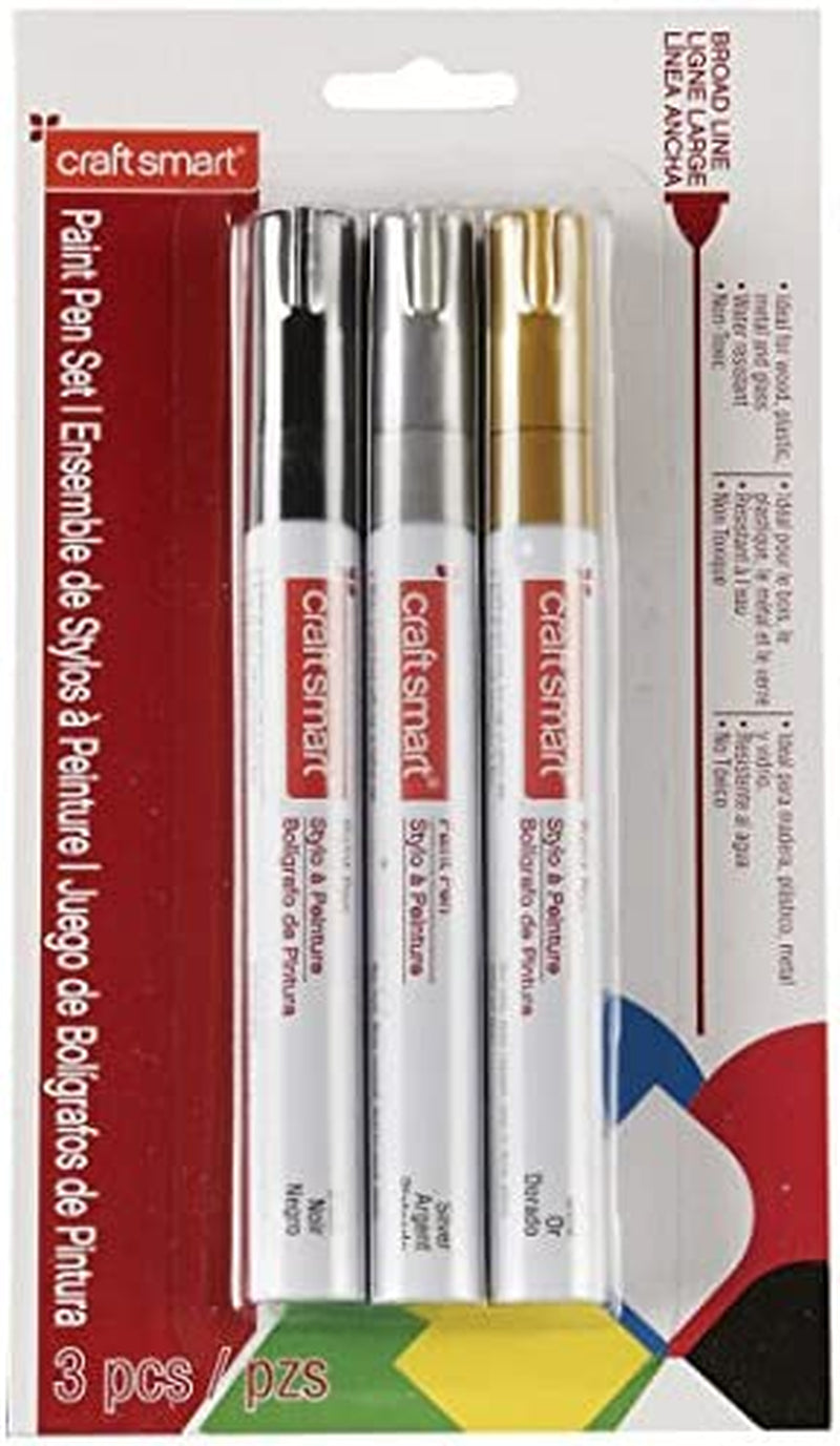 Paint Pen Set, Broad Line, 3 Count, Multi