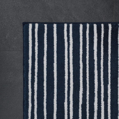 Scott Living Ambrose Drylon Bath Mat Rug | Stripe China Blue | 21" X 34" | Super Soft | Quick Dry | Ultra Absorbent | Durable | Designer Home Bath Rugs