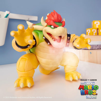 The Super Mario Bros. Movie 7-Inch Feature Bowser Action Figure with Fire Breathing Effects