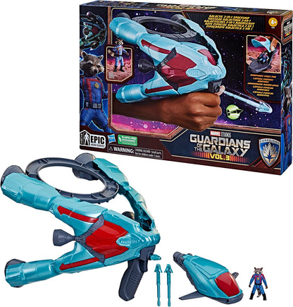 Hasbro  Guardians of the Galaxy Vol.3 Galactic Spaceship,Rocket Action Figure with Vehicle and Blaster Accessory,Superhero Toys for Kids