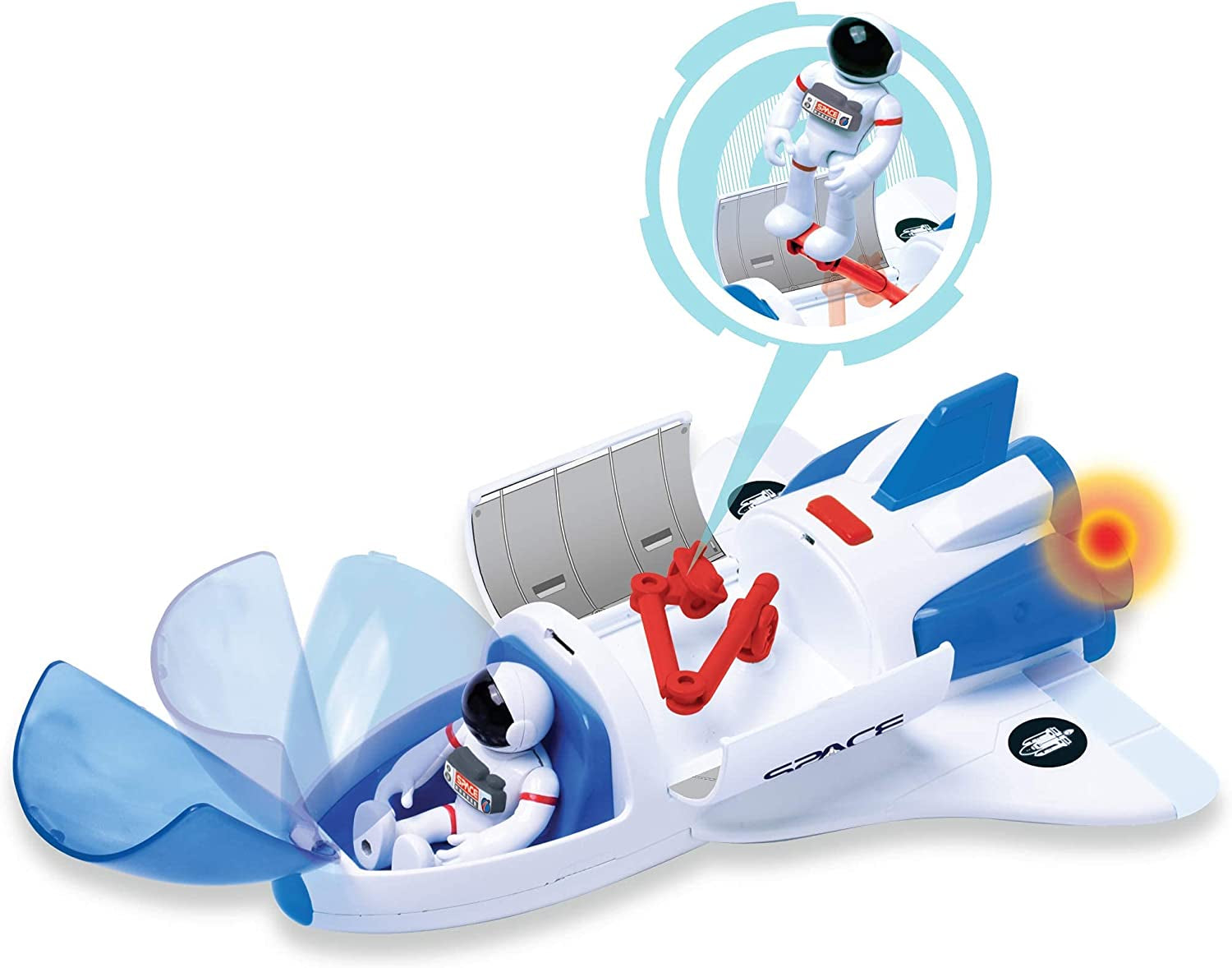 Space Playset - Toy Space Shuttle & Space Rover with Lights and Sound & 2 Astronaut Figurine Gift Toys for Boys and Girls