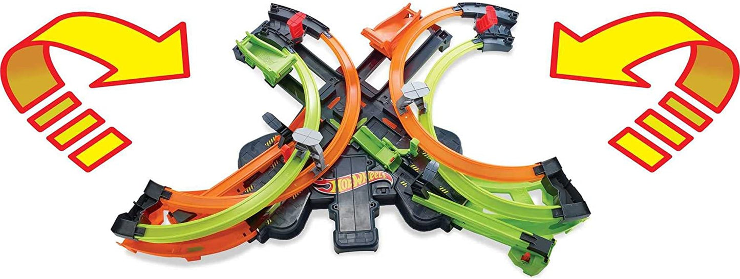 Hot Wheels Colossal Crash Track Set, Figure 8 Track Set, Competitive Play, Aerial Stunts, Toys for Boys Age 5 and Up