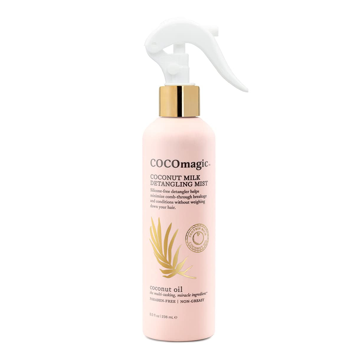 Cocomagic Coconut Milk Detangling Mist | Extra Moisturizing Leave-In Detangler | Restore Vibrancy and Boost Shine | Non-Greasy Formula | Paraben Free, Cruelty Free, Made in USA (8 Oz)