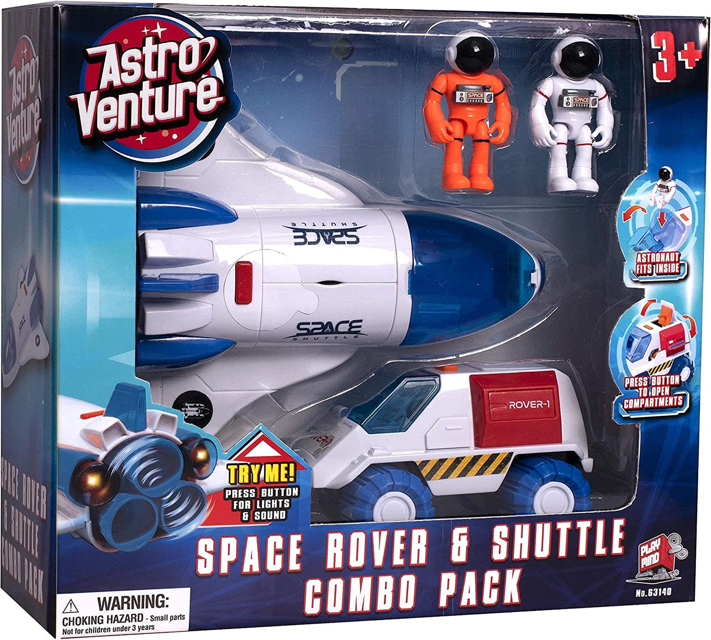 Space Playset - Toy Space Shuttle & Space Rover with Lights and Sound & 2 Astronaut Figurine Gift Toys for Boys and Girls